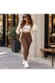 Women's Ribbed High Waist Fleece Lined Gathering-Flexible-Casual-Sports Fitness Pilates Zumba Yoga Leggings - 3
