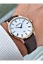 Special Design Sapphire Crystal Glass Slim Original Leather Cord Men's Wristwatch 1310Qnt