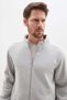 3-Thread Zipper Stand Collar Jacket with Striped Sleeves - 5