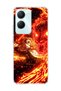 Vivo Y18 Compatible Anime Flame Sword Printed Transparent Phone Case