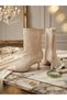 Lace-Trimmed Back-Fastening Boots with a Heel Height of 7 cm - 5