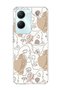 Vivo Y18 Compatible Single Line Women's Face Printed Transparent Phone Case
