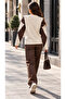 Women's Buttoned Diamond Patterned Knitwear Sweater - 4