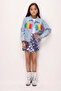 Blue Tasseled Girl's Denim Jacket with Pocket Detail - Circus - 2