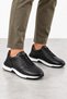Linear Men's Genuine Leather Sports Shoes - Black