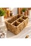 Wicker Hand-Knitted 4-Compartment Fork and Spoon Holder with Handle for Kitchen and Bathroom Organizer - 2