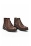 Brown Genuine Leather, Fur Inside, Side Elastic, Cold Resistant, Rubber Sole Men's Boots 455 - 4