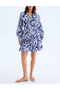 Rochie scurta, Albastru/Alb