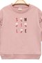 Girl's Pink Long Sleeve Pompom Sweatshirt - Basic Comfortable Sweatshirt with Text Pattern - 5