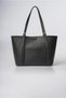 Women's Shopper Shoulder Bag with Mirror Charm Detail, Large Size, Large Volume, Daily Bag, Black 18353 - 6