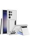 Galaxy S24 Ultra Faux Leather Back Surface Silicone Case with Card Holder