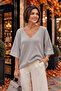Gray Glittery Wool Blouse - 2