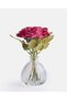 Red Artificial Rose Flowers with Glass Pot - 2