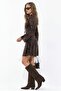 Floral Patterned Mini Dress with Open Waist - 3