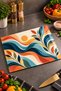 Glass Cutting Board Retro Pop Colorful Wavy Abstract Themed - Glass Cutting Board |   30cm X 40cm
