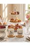 White Ceramic Espresso Cup With Wooden Coaster 4 Piece Set - 2