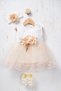 Baby Girl Floral Detailed Tulle Mevlüt Dress - with Shoes and Bandana Gift (Inner Bodysuit Included) - 6