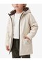 Long Sleeve Hooded Pocketed Zippered Plush Lined Long Raincoat - 2