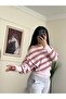 Off-Shoulder Line Pattern Sweater - 4