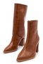 Women's Special Removable Croco Design Short Boots - Thick Heeled Pointed Toe Zippered Boots - Short Boots - 8