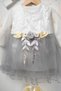 Baby Girl Floral Detailed Tulle Dress with Inner Bodysuit - Shoes and Bandana as Gift - 7
