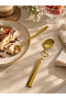 2-Piece Gold Curved Dessert & Ice Cream Spoon Set - 2