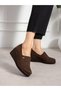 Elara Brown Suede Wedge Heeled Women's Shoes