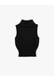 Viscose Blended Turtleneck Sleeveless Knitwear Blouse - 6