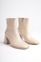 Women's Beige Winter 7 cm Thick Heeled Daily Boots Tr08Mk02B - 4