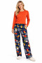 Women's 100% Cotton Long Sleeve Tropical Patterned Pajamas Set - 2