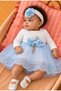 Baby Girl Floral Detailed Tulle Mevlüt Dress - with Shoes and Bandana Gift (Inner Bodysuit Included)
