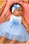 Baby Girl Floral Detailed Tulle Mevlüt Dress - with Shoes and Bandana Gift (Inner Bodysuit Included) - 3