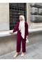 Women's Hijab Pants-Sweat Bottom Top Modal Two-Piece Set - 4