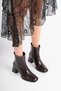 Women's crocodile embossed coffee brown winter boots with 7 cm chunky heel tr08mk03c - 6