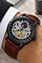 Automatic Men's Wristwatch Leather Cord Steel Case with Bracelet Gift Coffee Sdcms1113 - 3