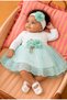 Baby Girl Floral Detailed Tulle Mevlüt Dress - with Shoes and Bandana Gift (Inner Bodysuit Included)
