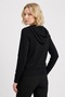 Women's Black Hooded Zippered Knitwear Cardigan - 5