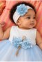 Baby Girl Floral Detailed Tulle Mevlüt Dress - with Shoes and Bandana Gift (Inner Bodysuit Included) - 3