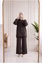 Nilbahar Hooded Zippered Pants Set-Ma2877 Brown