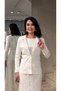 Women's Lace Jacket Skirt Set Three-Piece Set– Shoulder Embroidered Blazer Jacket, Lined Long Skirt, Blouse 3-Piece Set - 2