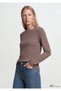 Long sleeved basic morel melange