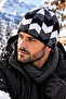 Men's Patterned Winter Beanie Striped Geometric Model Daily Snow Beanie