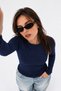 Women's Comfort Casual Spring Navy Blue Blouse
