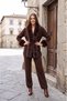 Cardigan-Pants Knitwear Set with Fur Collar and Sleeves - 4