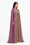 Women's Long Caftan with Hand Embellishments and Open Book Style Collar, Model 03 - 3
