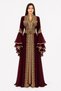 Women's Long Caftan with Hand Embellishments and Shiny Stones Work Butterfly Sleeves Caftan Model 05