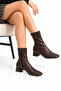 Heeled Stretch Ankle Boots with Side Zipper, 3 cm Heel (Small and Large Size Options Available) - 3