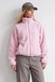Women's Pink Stand Collar Lined Plush Coat Alc-X15955