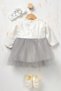 Baby Girl Floral Detailed Tulle Dress with Inner Bodysuit, Shoes and Bandana as a Gift - 6