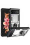 Galaxy Z Flip 3 Case Camera Protector Magnetic Stand Tank Protection